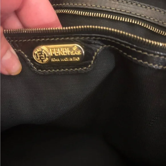 Fendi Brown and Tan Striped Tote. Vintage 80s - Picture 6 of 7